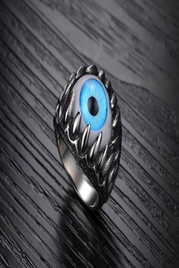 Generic - Blue Eye Designed Platinum Ring - Image 1