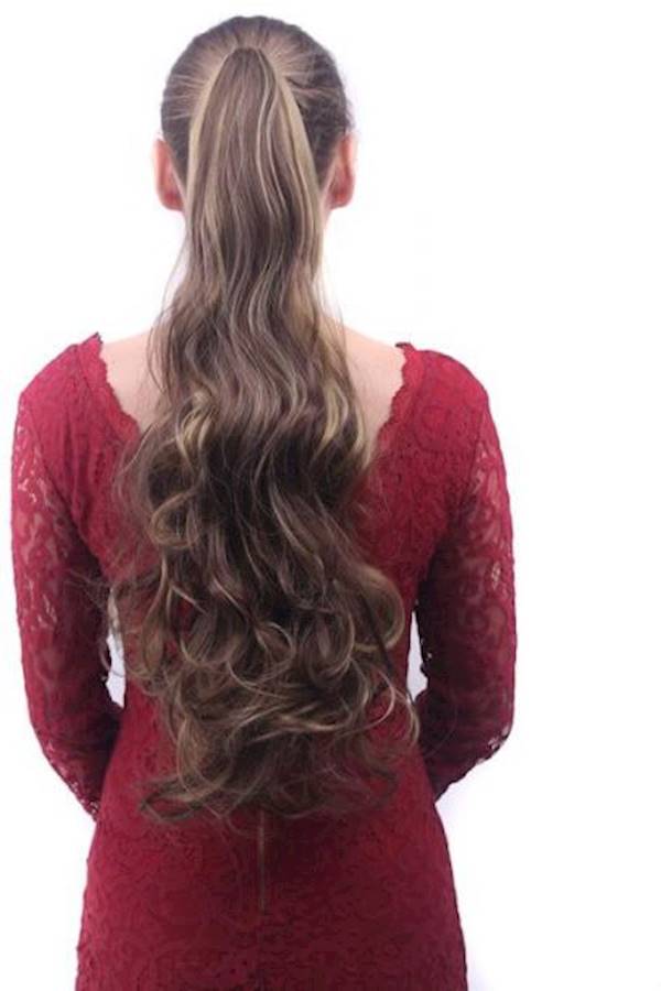 وصلة شعر بتصفيفة ذيل حصان بني - Image 3