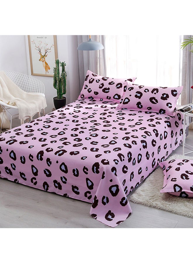 Beauenty 4-Piece Printed Bedding Set Polyester Pink/Black - Image 2