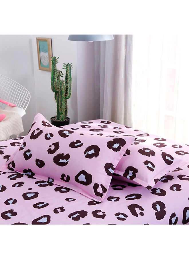 Beauenty 4-Piece Printed Bedding Set Polyester Pink/Black - Image 3