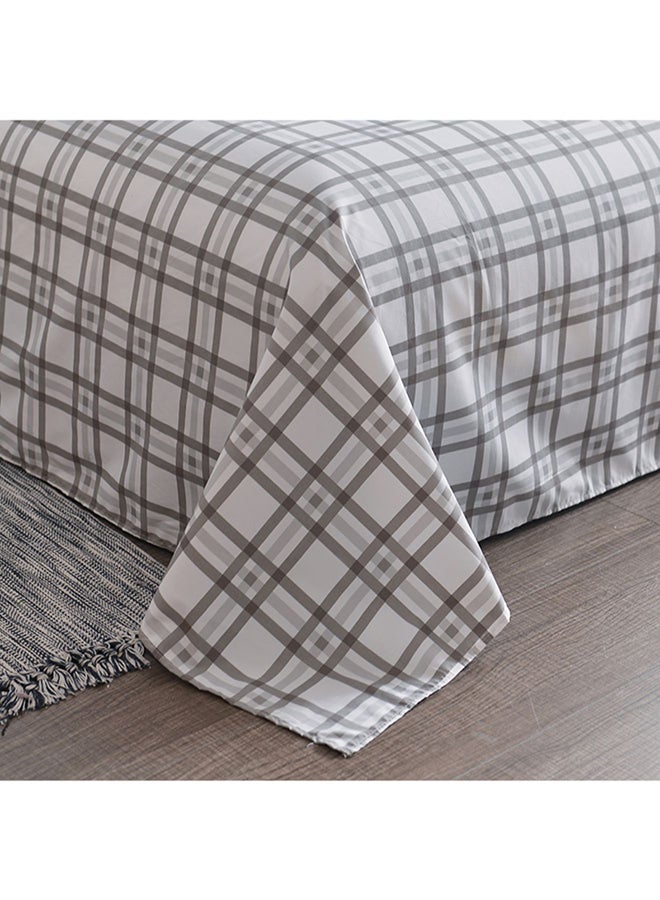 بيوينتي طقم أغطية سرير بطبعة ورقة شجر مكون من 4- قطع مختلط أبيض/أخضر/أزرق Quilt Cover 220x240 cm, Bedsheet 230x250 cm, Pillowcase 48x74سم  - Image 3