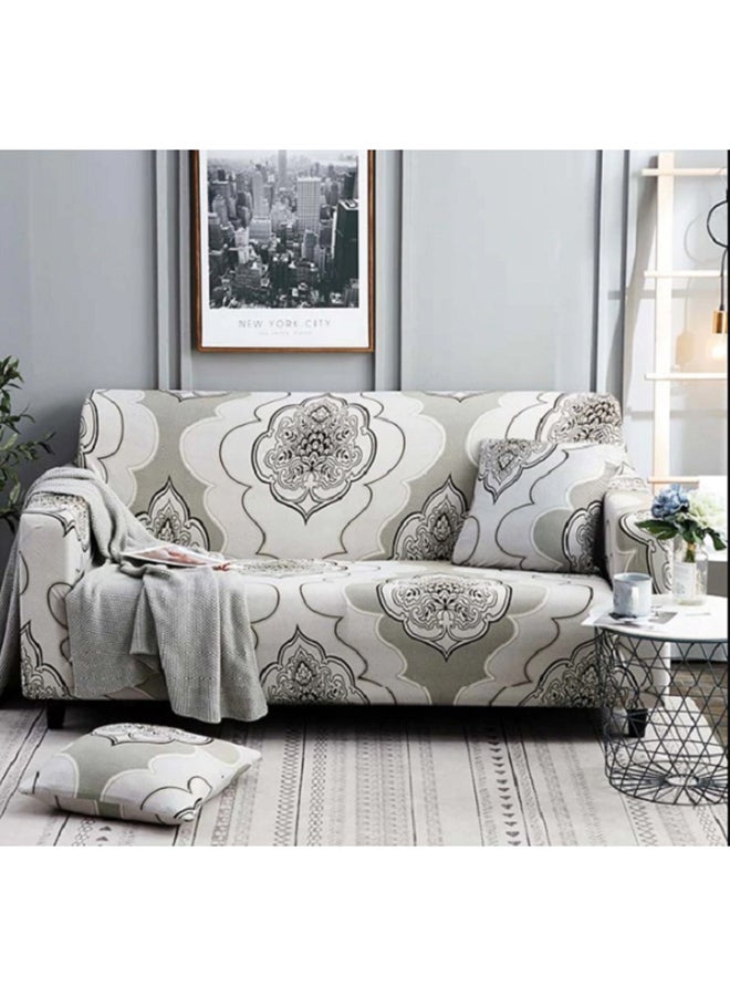 Deals for Less Bohemia Chic Design Three Seater Slipcover Grey/White 190 x 230cm 
