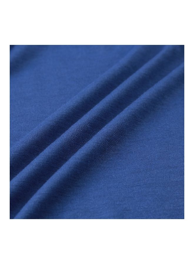 Generic - Cold Shoulder Lace-Up Long Sleeves Tunic Blue - Image 1