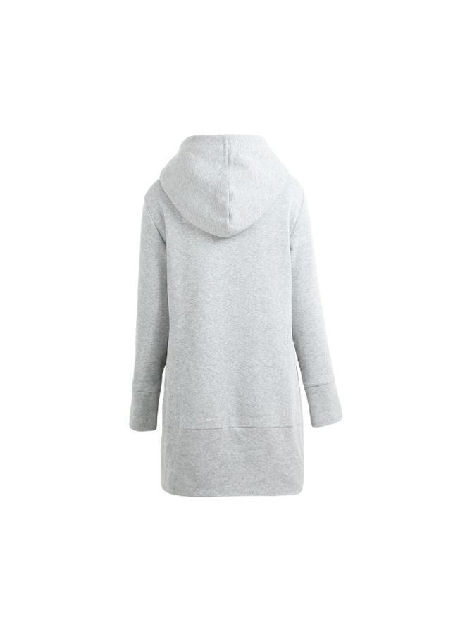 هودي من الصوف يُشعرك بالدفء رمادي / أبيض - Image 2