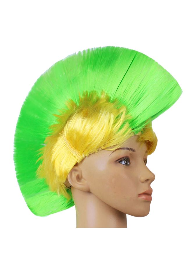 Voberry Hallowmas Masquerade Punk Mohawk Mohican Hair Wig Yellow/Green 1x1x1cm - Image 1