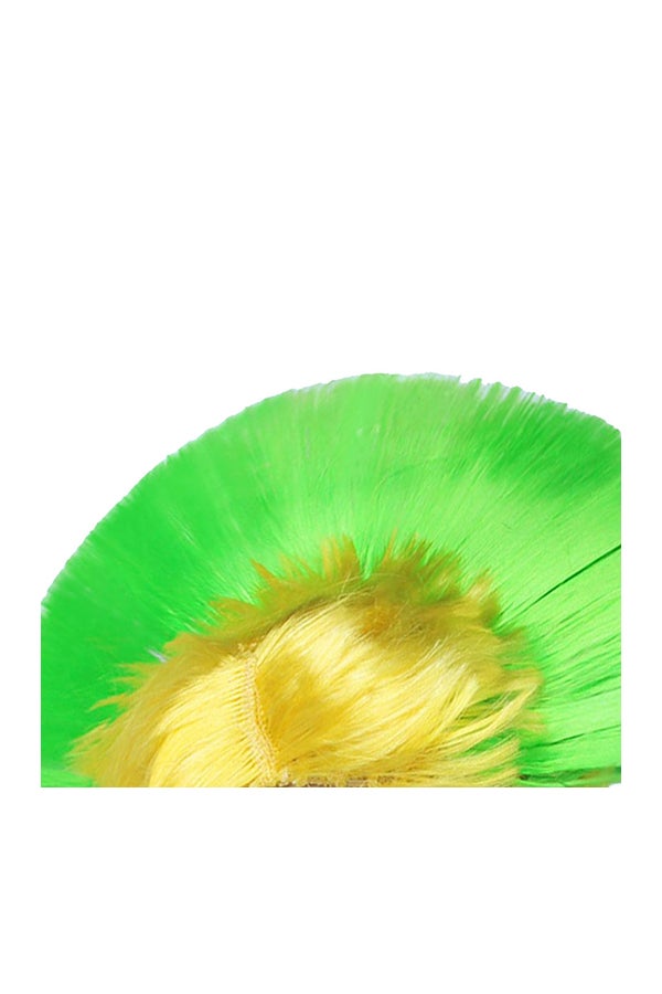 Voberry Hallowmas Masquerade Punk Mohawk Mohican Hair Wig Yellow/Green 1x1x1cm - Image 2