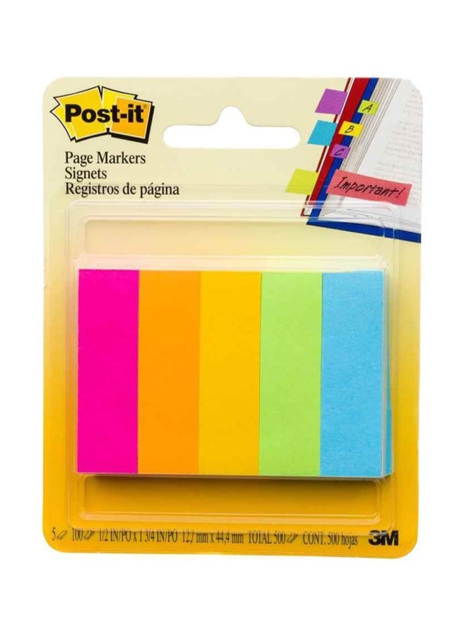 3M 500-Piece Post It Page Markers Green/Blue/Pink