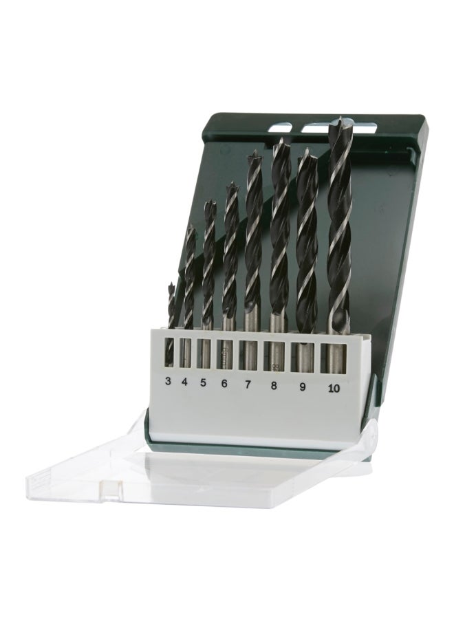 BOSCH 8-Piece Brad Point Wood Drill Bit Set Silver - Image 1