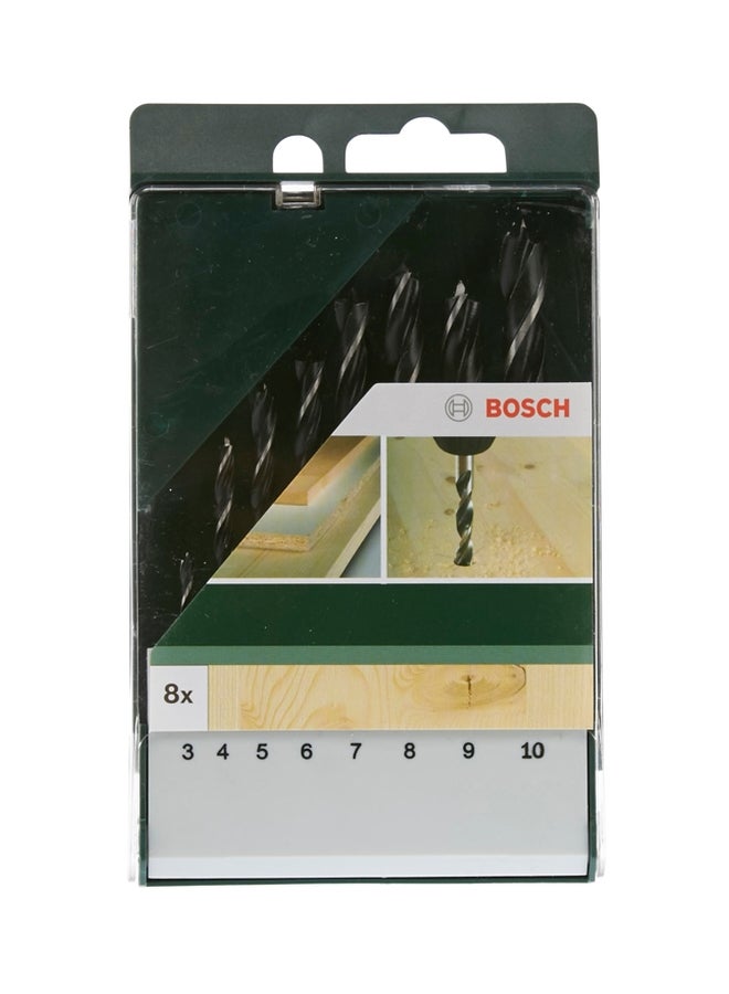 BOSCH 8-Piece Brad Point Wood Drill Bit Set Silver - Image 2
