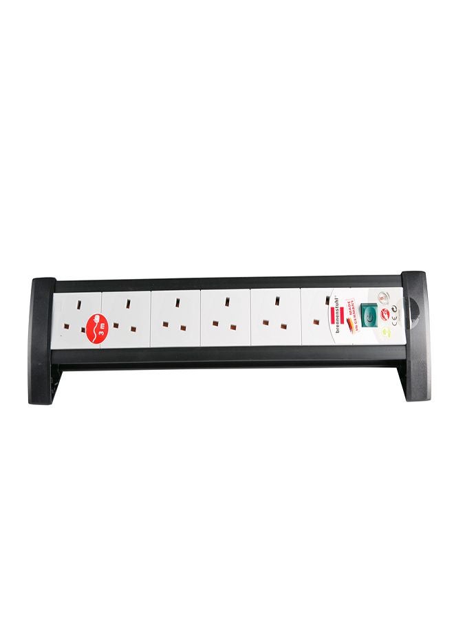 Brennenstuhl - 6 Socket Extension Lead Black/White/Green - Image 1