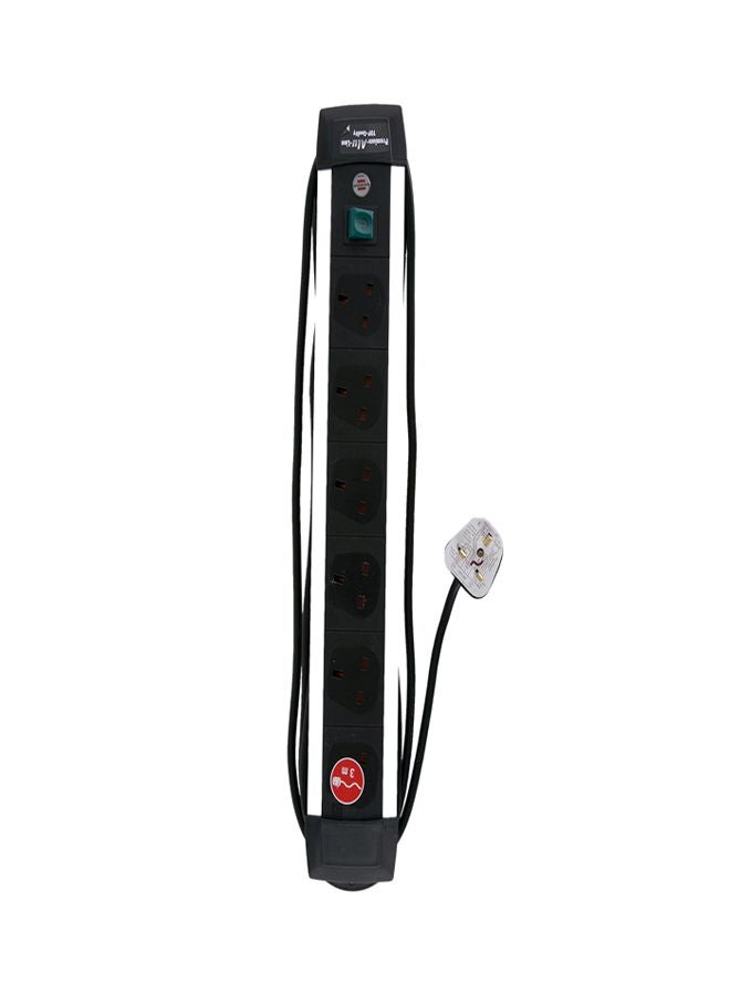 وصلة تمديد مزودة بـ 6 مقابس أسود/ أبيض 3متر