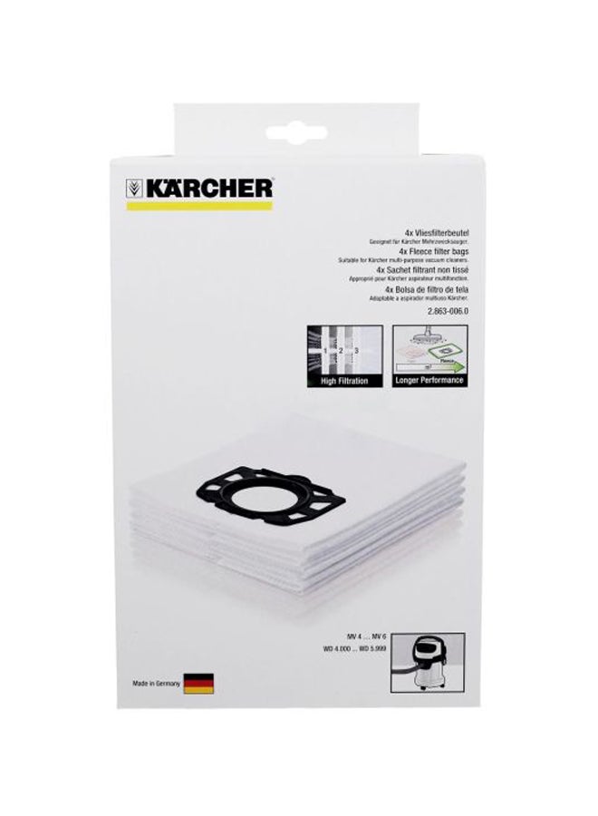 KARCHER 4-Piece Filter Fleece Bags Set White/Black 31x20.6x7.6cm  - Image 2