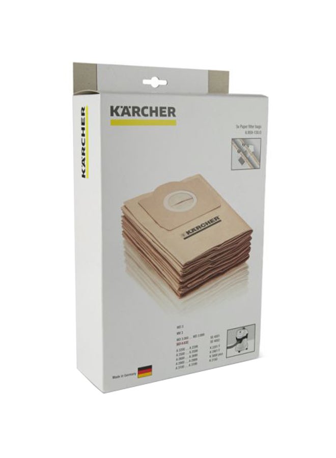 KARCHER - 5-Piece Paper Filter Bags Set Brown - Image 1