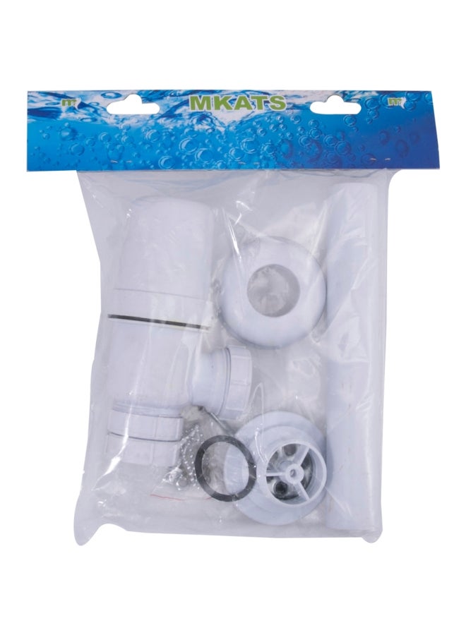 Mkats Bottle Trap Single Bowl Sink Outlet Pipe White 3.17cm