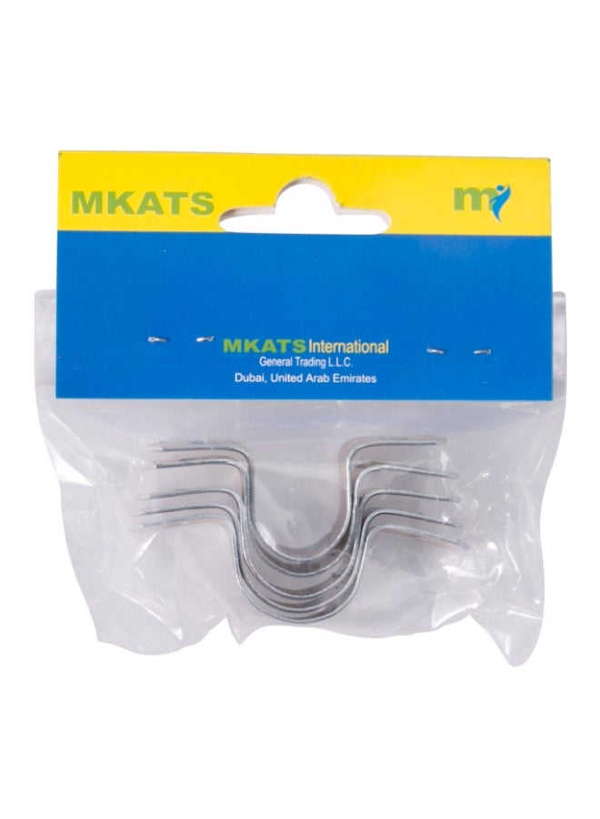 إم كاتس طقم مشابك مجلفنة لتثبيت الأنابيب من 5 قطع فضي 1.27سم