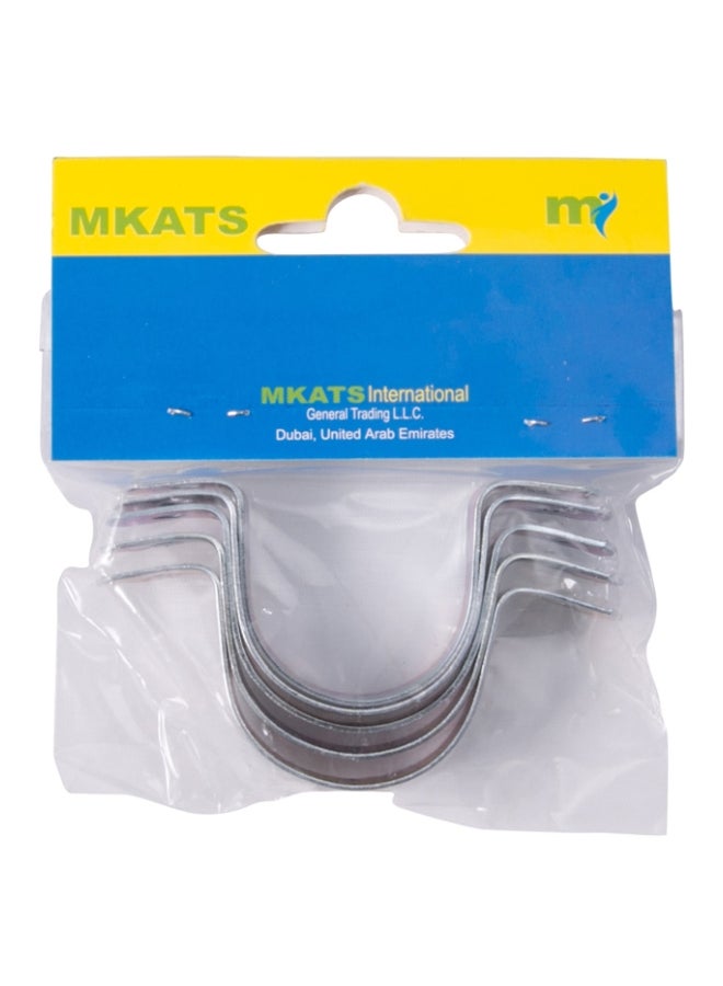 Mkats 5-Piece Galvanized Pipe Clamps Silver 2.54centimeter