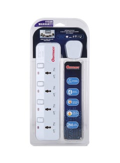 OSHTRACO 4-Socket Extension Cord Power Strip White 