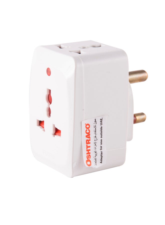 OSHTRACO 3-Way Multi Plug Socket Adapter White 