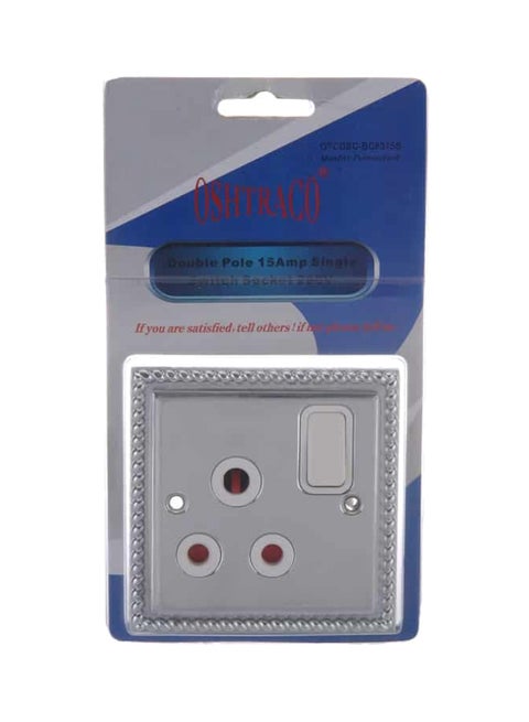 D Pole Single Switch Socket Silver