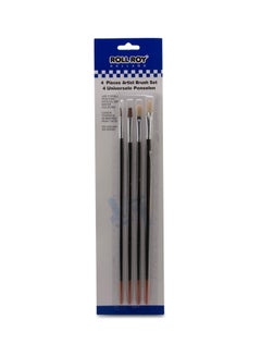 Roll Roy 4 -Piece Artist Brush Set Black/Silver/Brown 