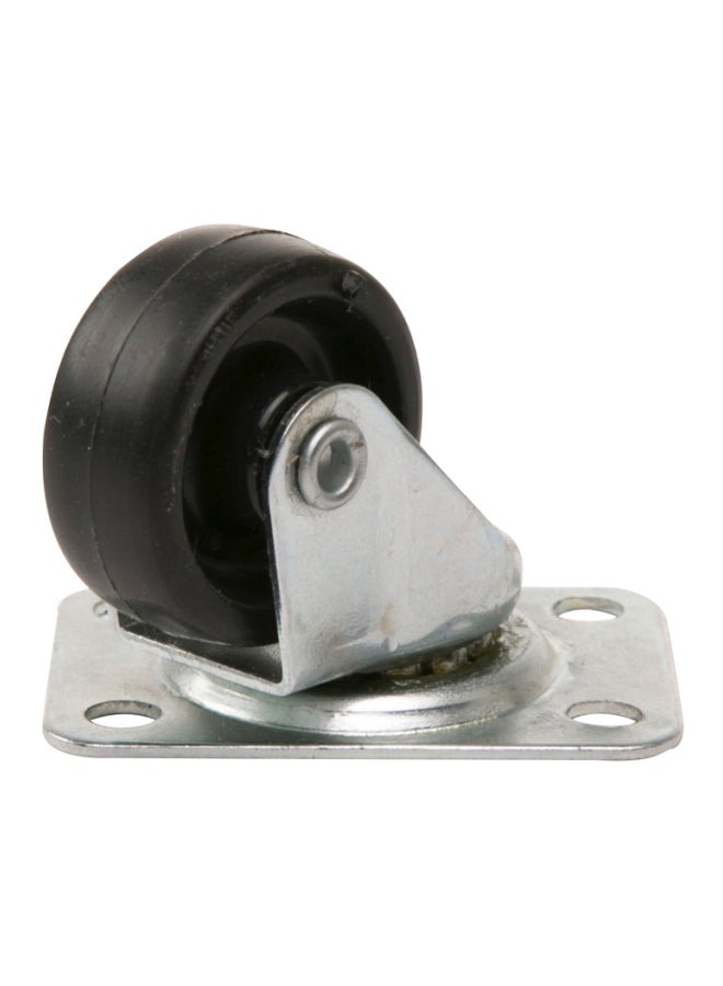 suki Swivel Castor with Plate Silver/Black 