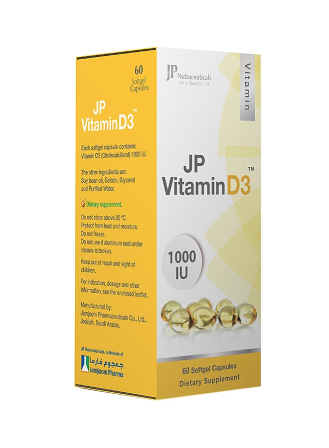 JP Nutraceuticals Jp Vitamin D3 60 Softgel Capsules 