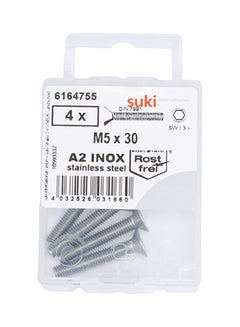 4-Piece Hex Socket Countersunk Machine Screws Silver