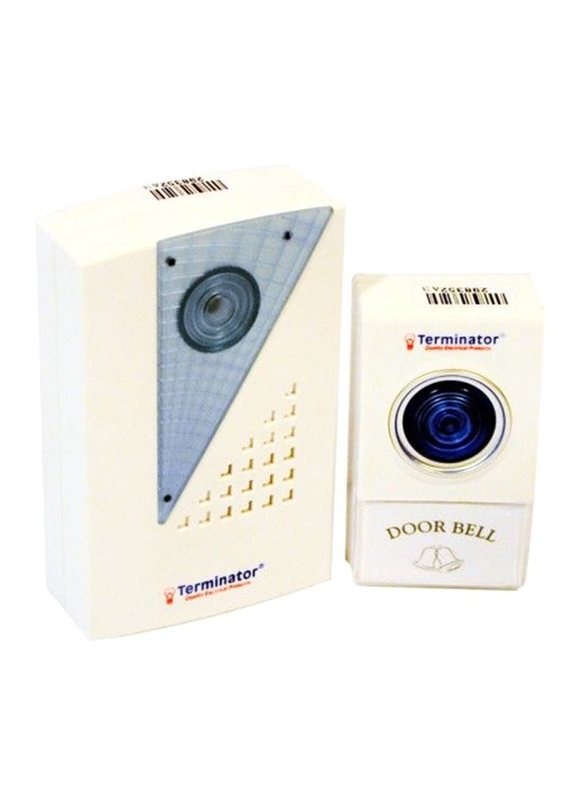 Terminator Wireless Door Bell White 2.1x0.8centimeter