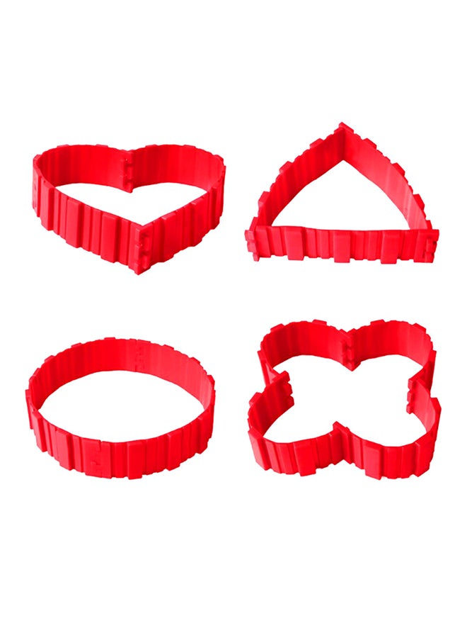 شاربدو قوالب كيك من السيليكون من 4 قطع أحمر 19x5.5سم