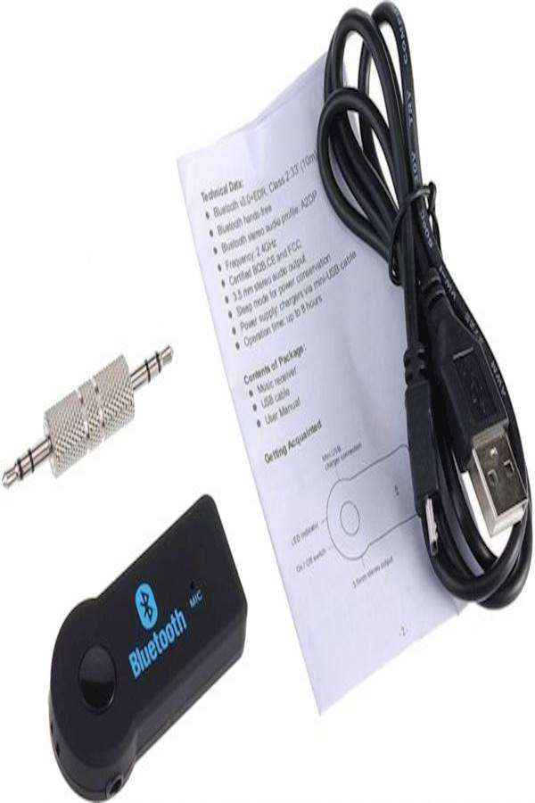 Generic 3.5MM Wireless Car Bluetooth Aux Music Receiver With Mic Black  - Image 2