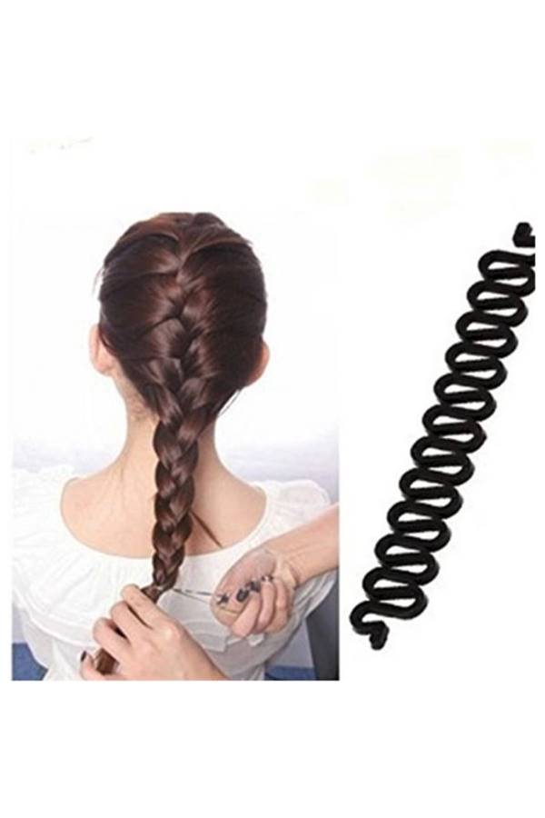 أداة تصفيف الشعر لصنع الضفائر الأنيقة من قطعتين أسود - Image 4