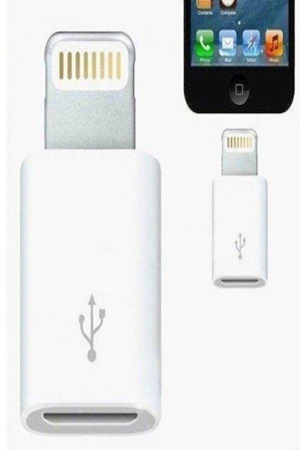8 Pin Ning Cable To Micro USB Adapter For Apple iPhone White - Image 2