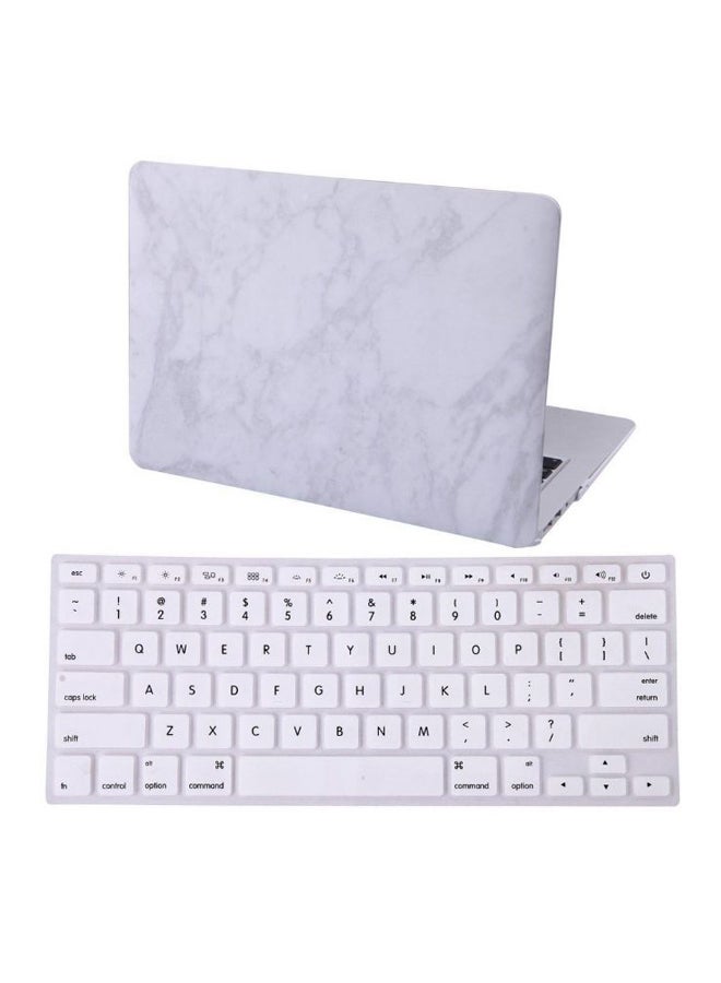 Marble Designer Hard Shell Case Cover For Apple Macbook 13-Inch White - Image 3