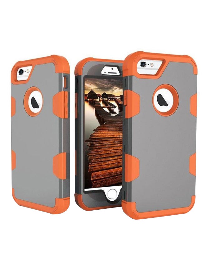 Rugged Hard Case Cover For Apple iPhone 7 Grey/orange  - Image 1