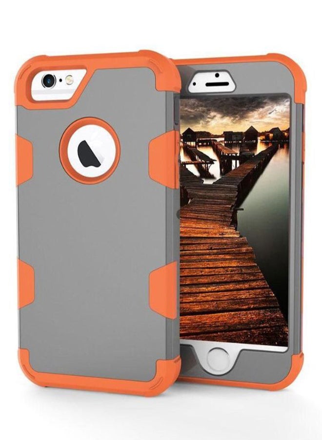 Rugged Hard Case Cover For Apple iPhone 7 Grey/orange  - Image 2