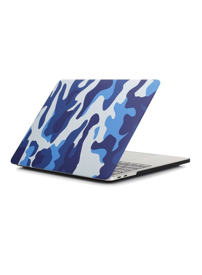Protective Case Cover With Keyboard Skin For Apple MacBook Pro 13.3-Inch Blue Camouflage - Image 2