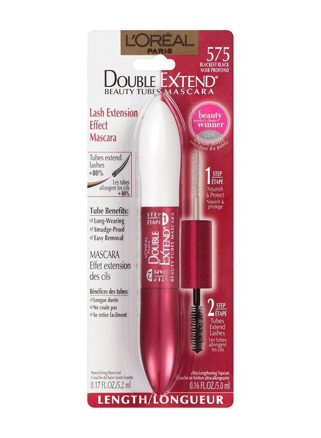 L'OREAL PARIS - Double Extend Beauty Tubes Mascara 575 Blackest Black - Image 1
