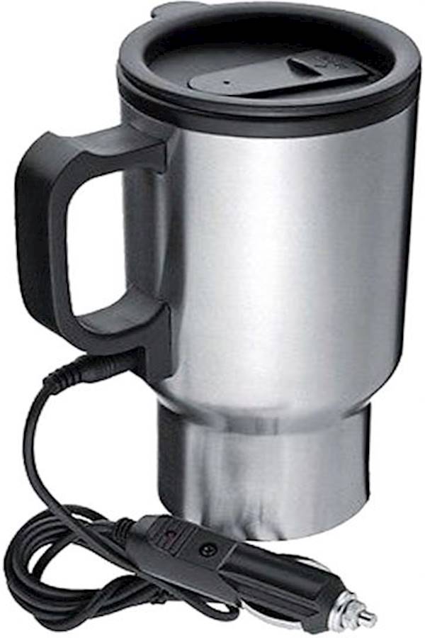 Stainless Steel Car Electric Warmer Coffee Mug Silver  - Image 2