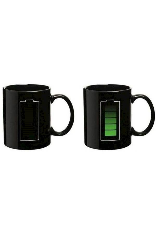 Magic Battery Tea Water Hot Cold Heat Sensitive Color Changing Mug Cup Funny Battery - Image 1