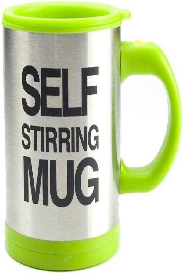 Stainless Steel Self Mixing Cup Green/Silver/Black 400ml - Image 2