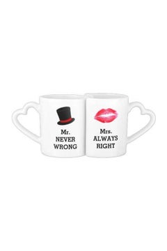 Generic Mr Right & Mrs Always right Two-tone Couple Mugs 