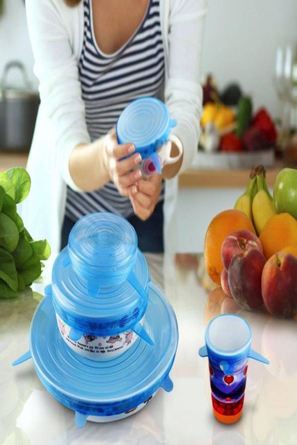 Generic Silicone Stretch Fresh Food Cover Stretch Lids, 6-Pack of Various Sizes  - Image 4