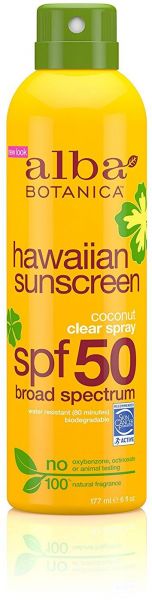Alba Botanica Hawaiian, Coconut Spray Sunscreen Spf 50, 6 Ounce 