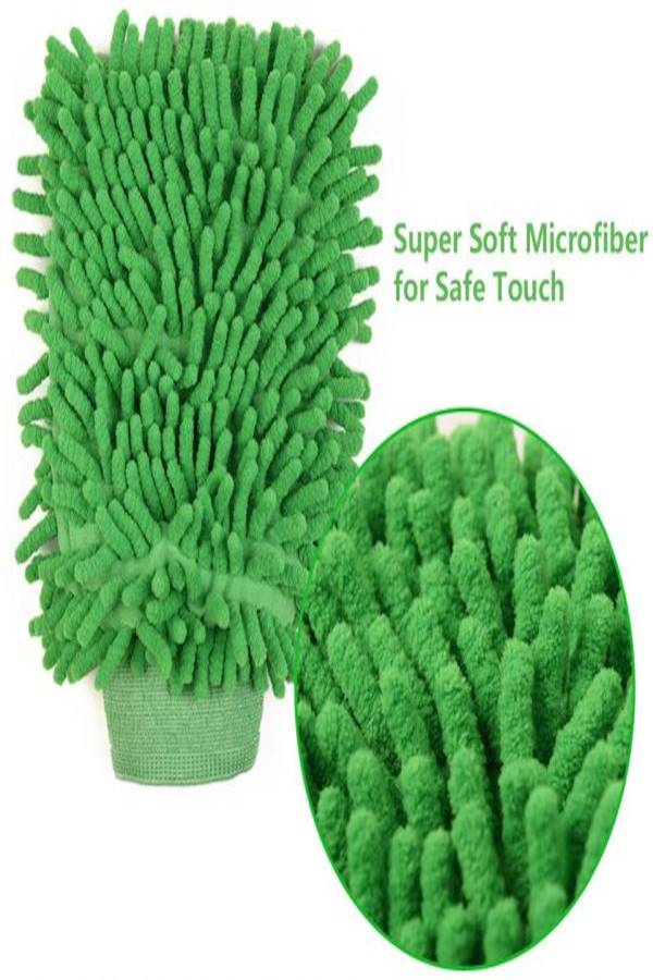 Gloryfox 3 Pack Microfiber Car Wash Mitts Cleaning Gloves with Car Polishing Cloth Towel  - Image 2