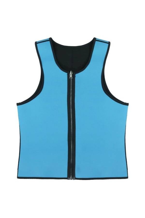 Queenral - Colombian Waist Training Corset For Men In Color And Size L Blue - Image 1