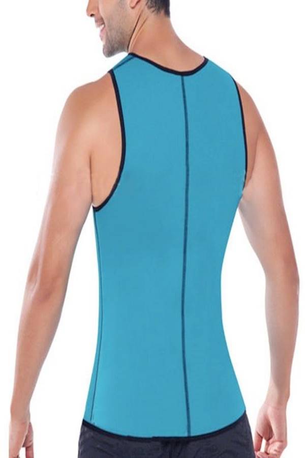 Queenral - Colombian Waist Training Corset For Men In Color And Size L Blue - Image 1