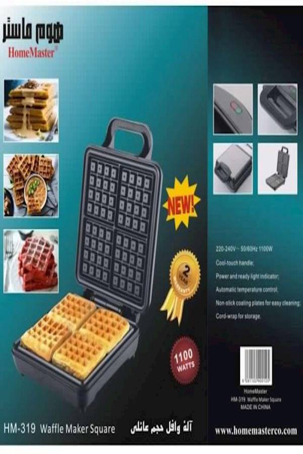 Home Master - 4 Slice Waffle Maker 1100W 1100.0 W Black - Image 1
