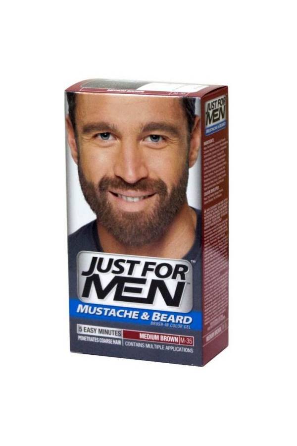 Just For Men Mustache and Beard Medium Brush In Color Gel M 35 Brown