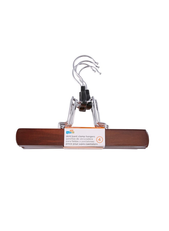 Honey Can Do 4-Piece Clamp Hanger Set Brown/Silver/Black Standard - Image 1
