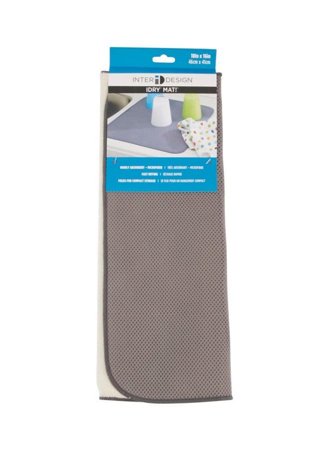InterDesign Idry Drying Mat Pewter/Ivory 46x41centimeter